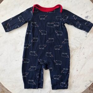 GAP Navy Baby Romper with Red Trim